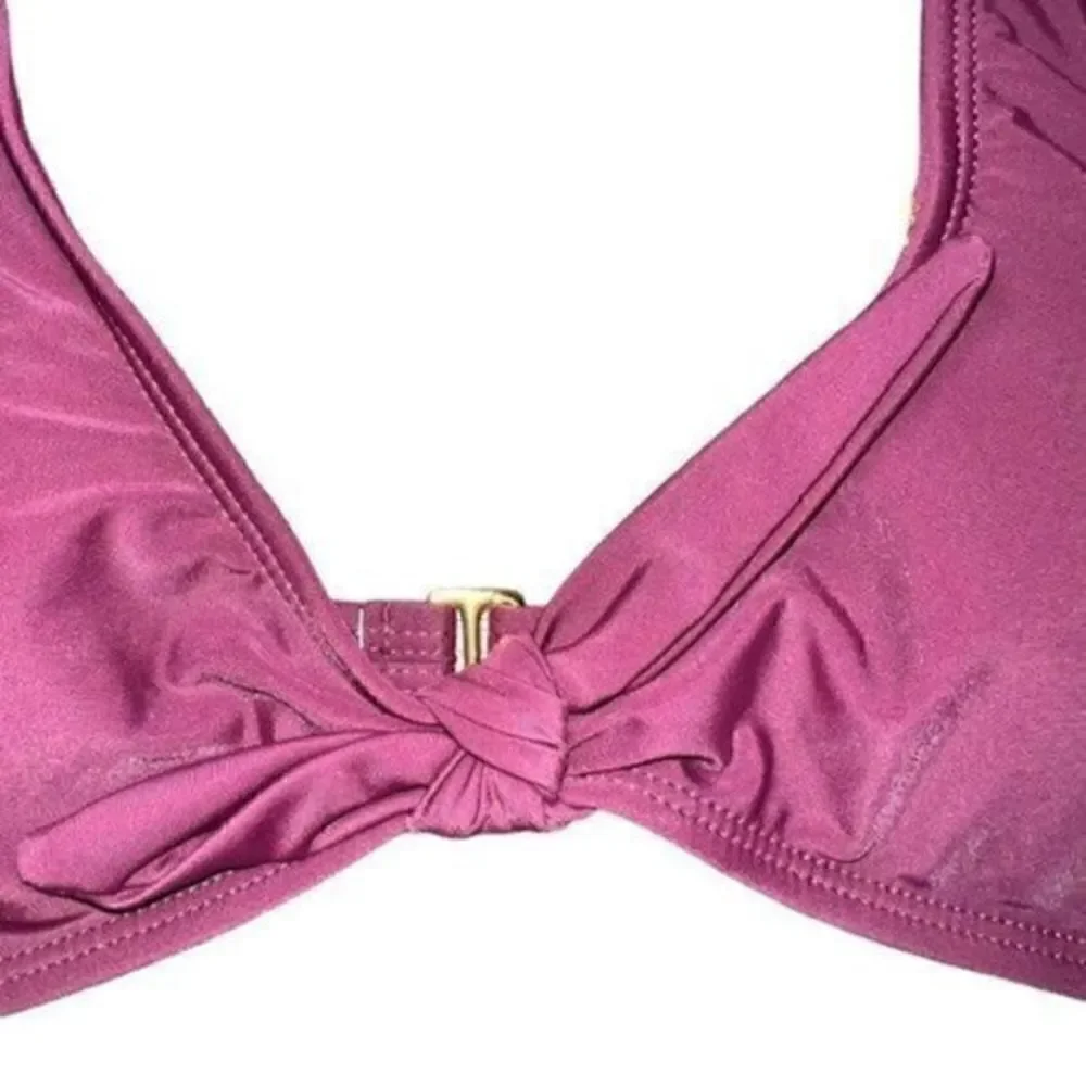 Hot Water Sugar Plum Knot Tie Adjustable Straps Bikini Top M NWT